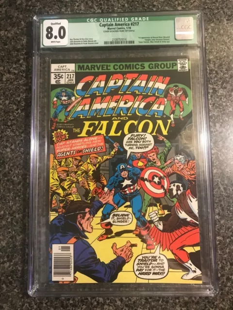captain america 217 cgc 8.0! Key Issue! 1st appearance Marvel Man aka Quasar!