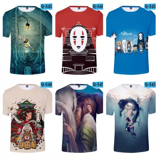 Spirited Away 3D print T shirt short sleeve shirt casual Summer Tee Teens tops