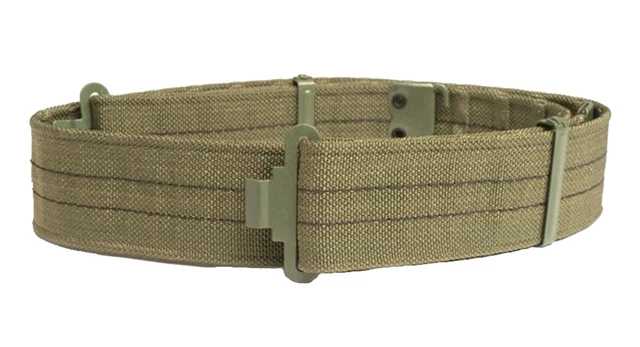 Original Danish army tactical belt olive adjustable field webbing combat NEW main image 0