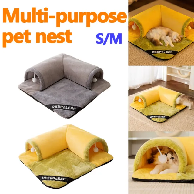 Cat Tunnel Bed with Removable Mat Interactive for Indoor Cats Bunny Outdoor