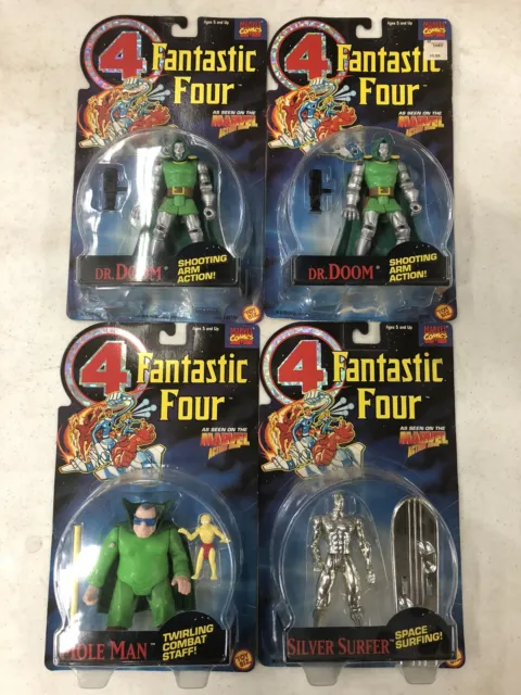 Lot of Marvel Comics Fantastic Four Action Figures 1994 TOY BIZ New! Dr. Doom