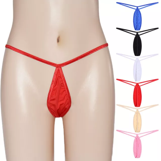 2 pezzi mini tangas donna divertenti pantaloni a T piccoli perizoma mutandine tinta unita C8