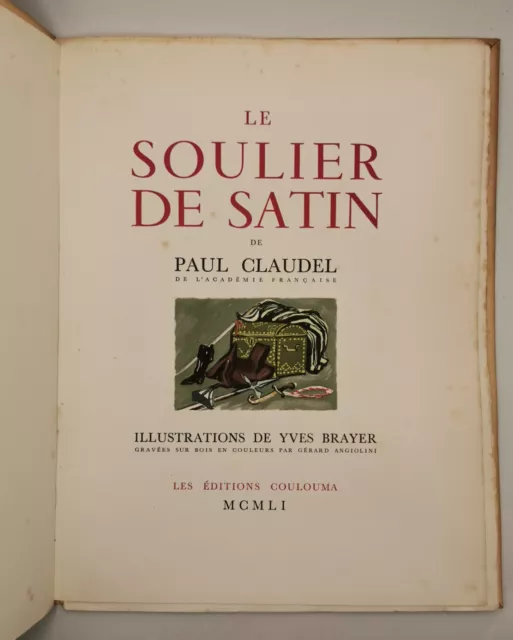 Prospectus Yves Brayer Claudel le Soulier De Satin 1951 Bois Gravure Specimen