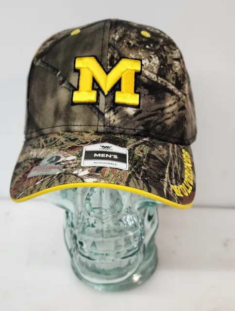 University Of Michigan Wolverines Mossy Oak Cap Hat Woods Camouflage Adjustable