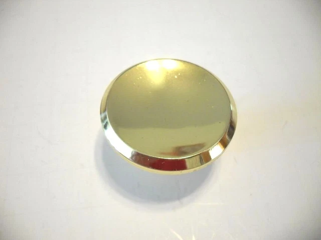 Vintage NOS 1-7/16"  Bright BRASS Drawer Knob Cabinet Door Pull Washington Steel