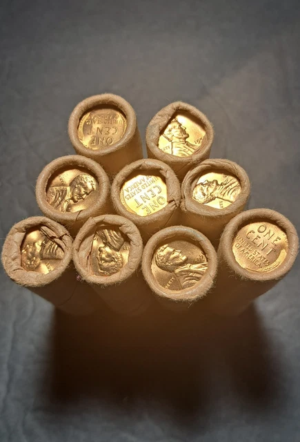 1958-D Lincoln Wheat Cent California Bank Head Office Los Angeles, Ca OBW Rolls