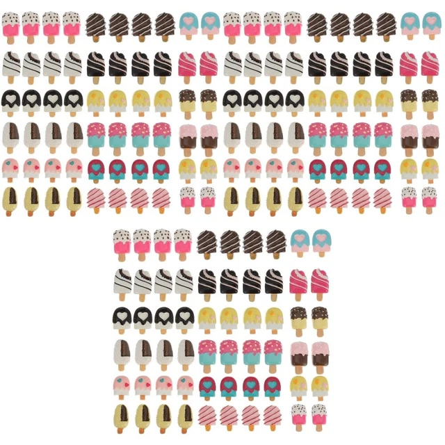 150 piezas accesorios de helado de resina para cameo floral hechos a sí mismos