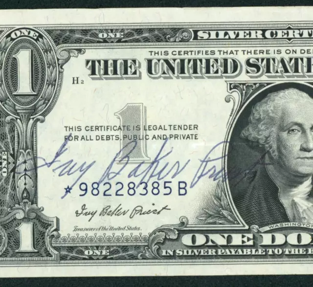 ((STAR - SIGNED BY THE TREASURER)) $1 1957 Silver Certificate ** PAPER CURRENCY