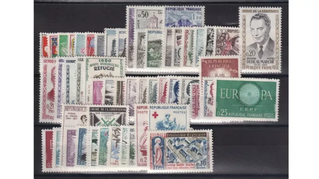 Frankreich: Jahrgang  1960 ** komplett, 53 Marken MNH Yvert et Tellier 1230/1280