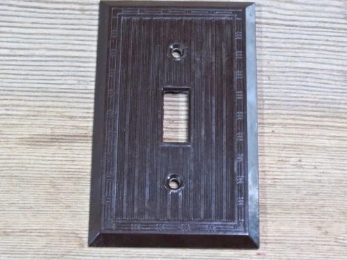 OLD Switch Plate single brown Bakelite vintage NEW STOCK NOS 1900's Bryant