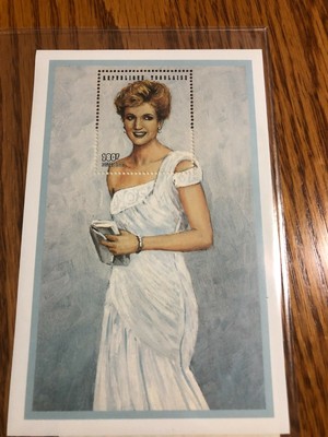 Princess Diana White Chiffon Evening Dress Commemorative Stamp Sheet 4951