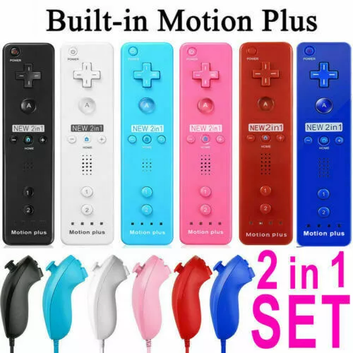 Remote Controller + Nunchuck for Nintendo Wii / Wii U Console - With Motion Plus