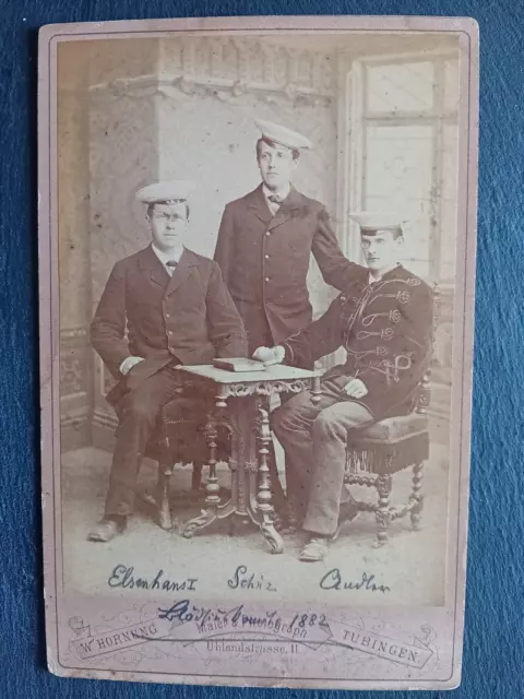 orig.CAB Fotografie 1882 Student,Elsenhans,Schüz,Andler,TÜBINGEN Studentika#05