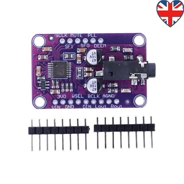 thumbnail image 2 of UDA1334A I2S DAC Module | 3.3V To 5V Stereo Decoder Board | Audio Digital-to-Analog Converter For Arduino/RPi 2 of 3
