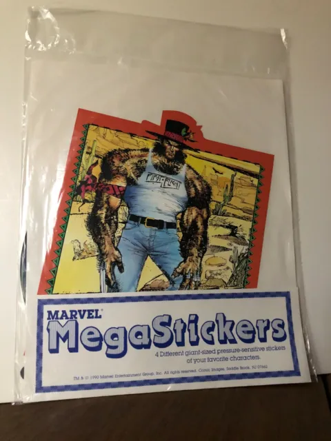 Marvel Mega Stickers Pack of 4 WOLVERINE New Sealed 1990 Mint