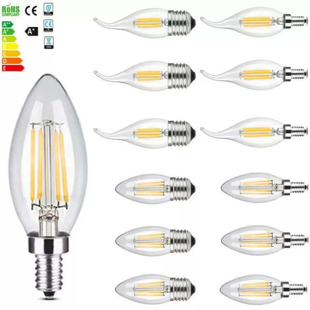 E27 E14 Screw In LED kerzenbirnen Filament Leuchtmittel Glühbirne Kerze Lamp A++