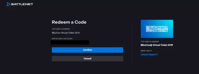 BlizzCon 2019 Virtual Ticket In-game Goodies Digital Code 2