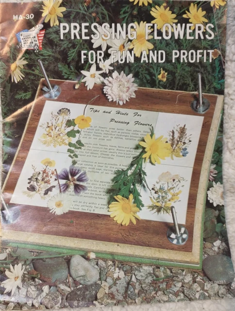 Libro prensado de flores para diversión y ganancias impreso en 1975 Joyce Bennett HA-30