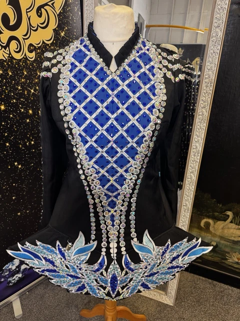 IRISH DANCE SOLO Dress | Black -Blue | Age 10-12 | Crystal Covered | Feis  Ready 873.70 - PicClick UK