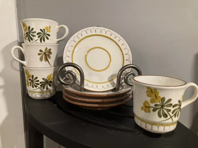 Vintage MCM Retired Stangl Golden Blossom Flat Cup & Saucer Set- Coffee / Teacup