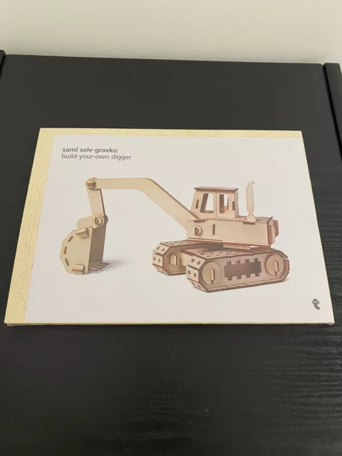 NEW Wooden Puzzle DIGGER model kit Build And Paint Your Own DIGGER