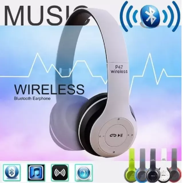 Cuffia Cuffie Wireless P47 5.0+Edr Wi Fi Senza Fili Bluetooth Ios Android Pc