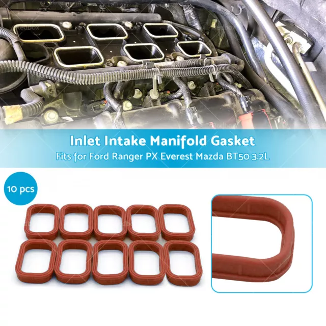 10PCS Inlet Intake Manifold Gasket for Ford Ranger PX Everest Mazda BT50 3.2L