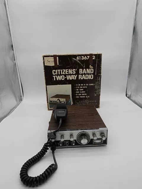 Vintage SEARS SSB 23 CH AM/SSB CB Radio Transceiver With Mic
