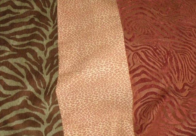 Richloom Marvelous Chenille Fabric Tiger & Kravet Cat's Meow & Cheetah Remnant
