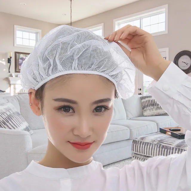 Full Elastic Cooking Cap Hair Nets Food Service Disposable Bouffant Cap