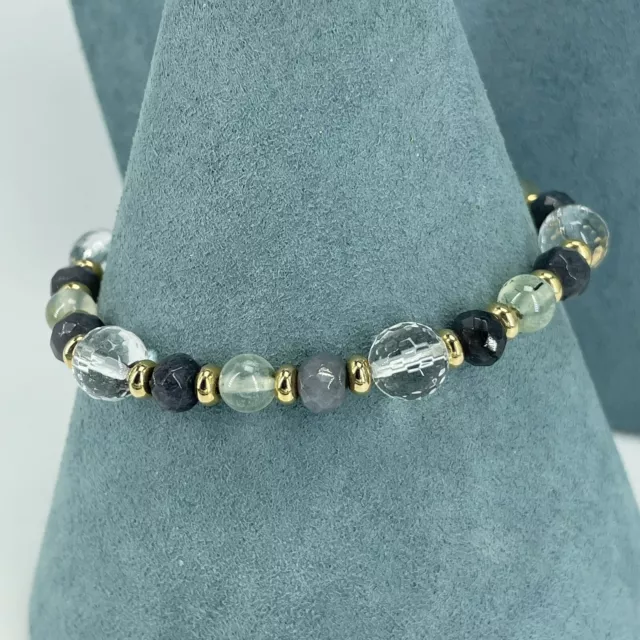Lola Rose bracelet Quartz Aventurine ￼gemstone beaded adjustable slider bolo