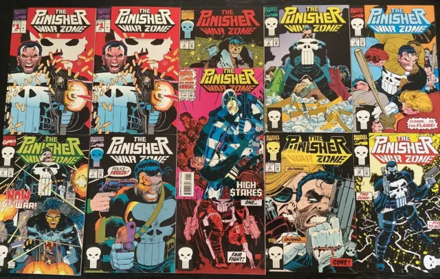The Punisher War Zone #1 #1-4,6-10 & Annual #1 Marvel 1992 Comic Books