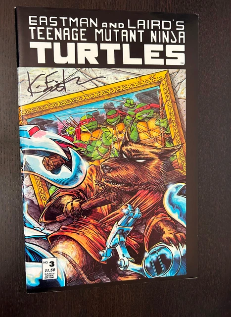 TEENAGE MUTANT NINJA TURTLES #3 (Mirage 2nd 1988) -- SIGNED Kevin Eastman w/ COA