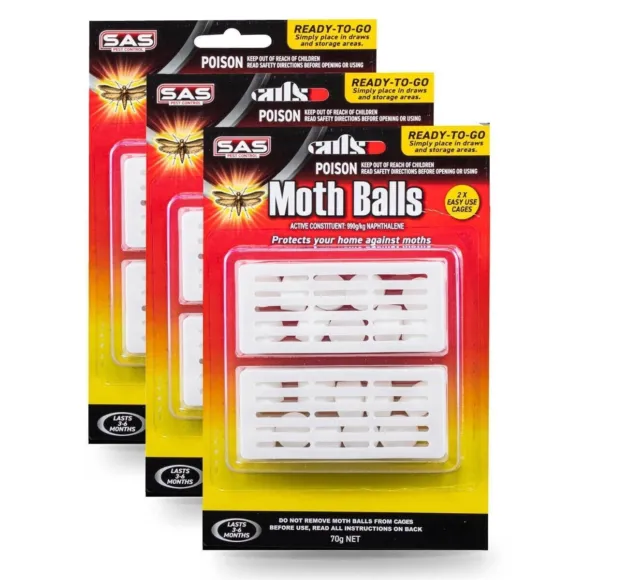 6pcs Mothballs Non-Toxic Cage Moths Bedroom Office Protec Pest Control Home 70g