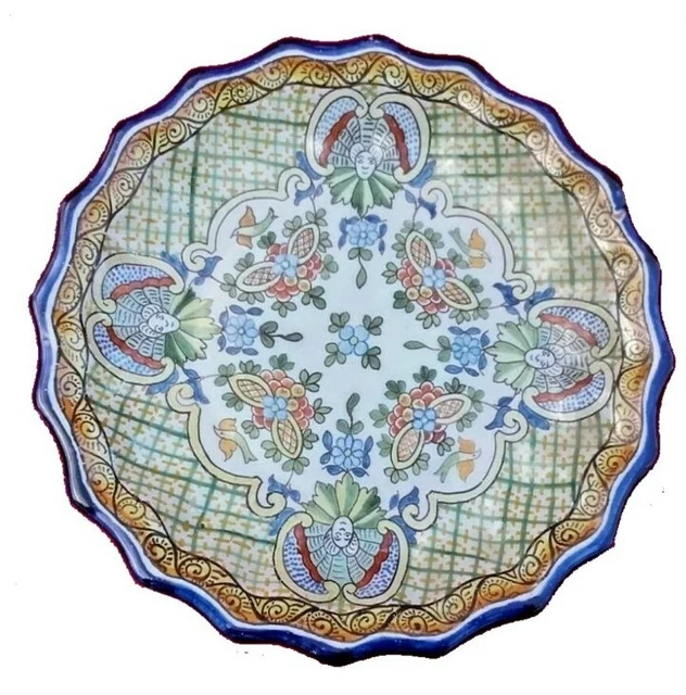 assiette décorative ancienne en  faïence Antoine MONTAGNON signée et numérotée