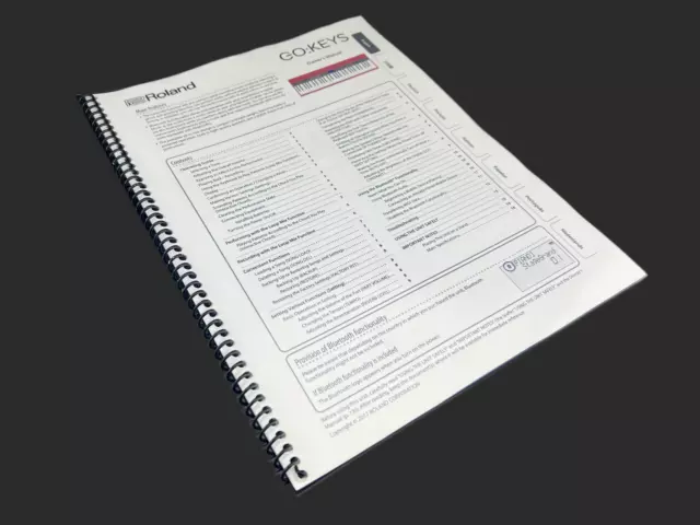 Roland GO KEYS Owners Manual User Guide Instructions COIL BOUND 18 Pages