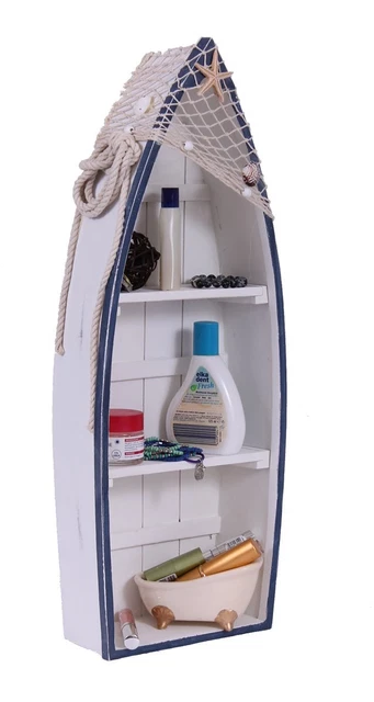 Caja Madera Blanca WILMA Caja De Madera Blanca WILMA Con 2 Compartimentos Y Estante Central - Ideal Para Cocina, Especias O Frutas Estanteria Madera Cocina 2 Cajones