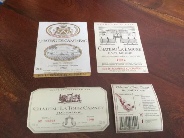 Étiquettes De Grands Crus Classés Haut-Medoc, Lot De 3