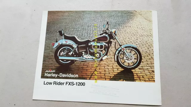 Harley-Davidson Low Rider FXS 1200 depliant originale moto brochure