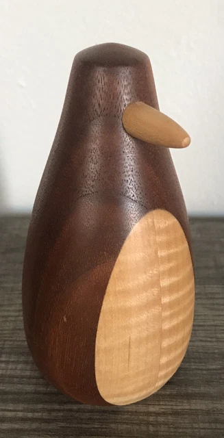 Teak/Oak Wood Penguin Figure 4.5” Tall