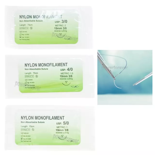 Dental Surgical Suture Silk Braided Nylon Absorbable Suture Needled Monofilament 2