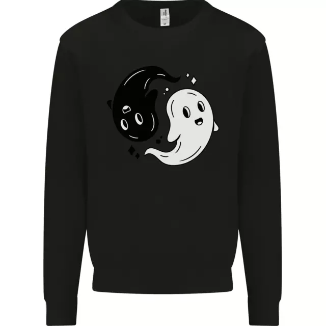 Divertente Halloween Ying Yang Ghosts Uomo Felpa Maglione