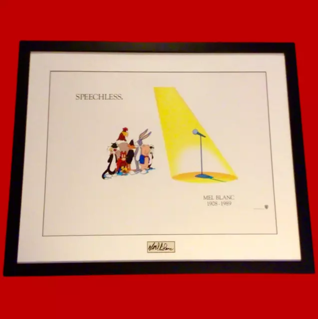 Mel Blanc Speechless Lithograph Rare Signed Noel Blanc 34.5 X 28.5 Looney Tunes