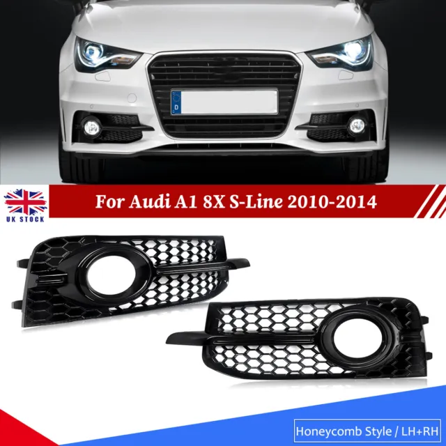For Audi A1 8X S-Line 2010-2014 Front Bumper Honeycomb Fog Light Grille Cover UK