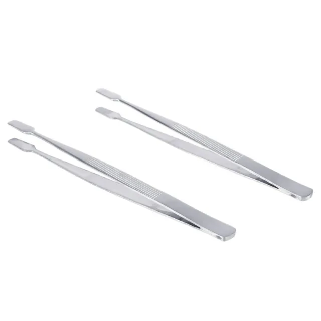 2PCS Philately -tweezers Stainless Steel 4.5 inch Stamp Tweezers Philately