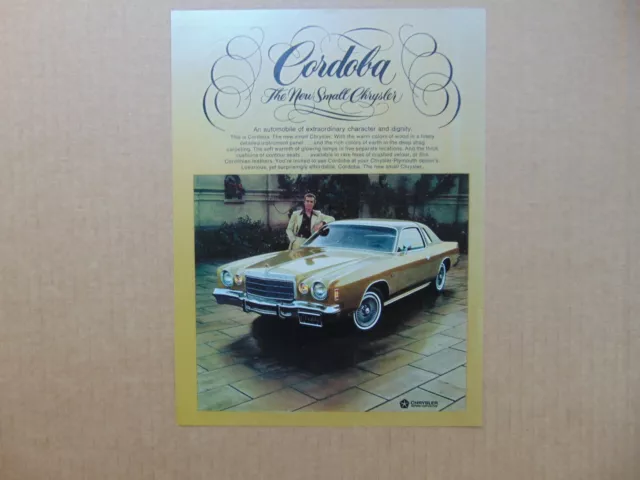 1975 CORDOBA The New Small CHRYSLER art print ad