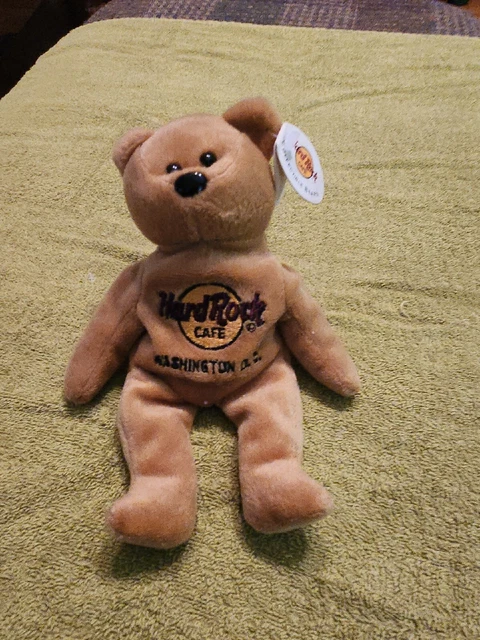 Hard Rock Cafe Washington D.C. Isaac Beara Teddy Bear Beanbag Plush w/ Tag 8"