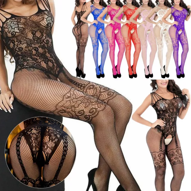 Mini Lingerie Dress Women Fishnet Lace Ladies Lady Mesh Playsuit Plus Size AU