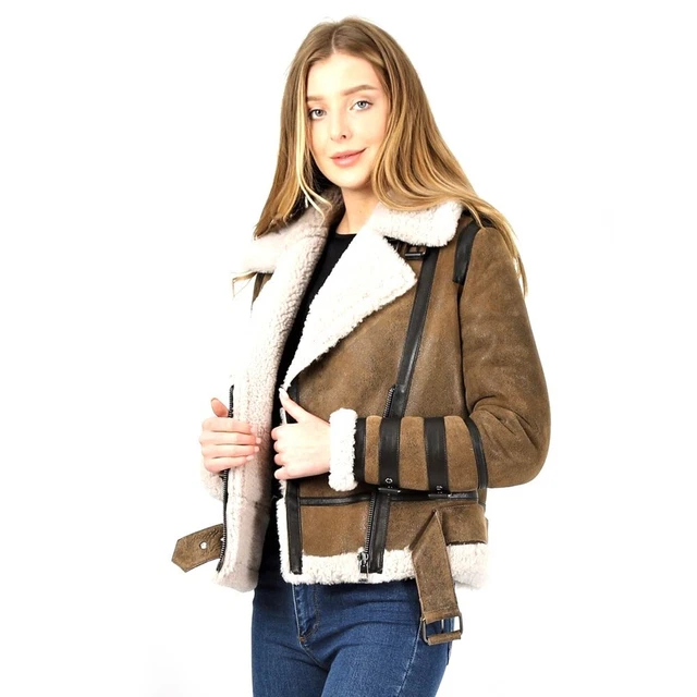 Sultan- Ledies Brown Shearling Jacket for winter Season Art No#: KP-WL-1002
