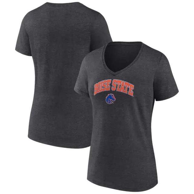 Women's Fanatics Branded Charcoal Boise State Broncos Campus V-Neck T-Shirt